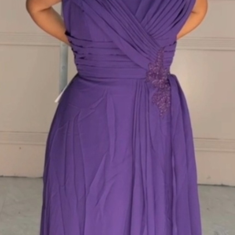 Chic Purple Draped Prom Dress